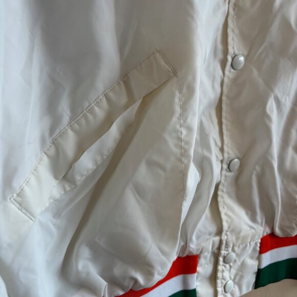 Vintage Ireland King Louie Jacket Adult L/XL White Pro Fit Bomber Nylon Shell - Picture 3 of 8